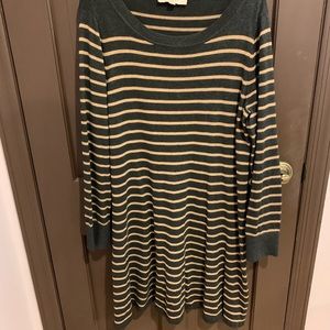 EUC Loft Grey and tan sweater dress XL